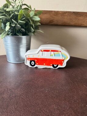 Vintage Car Shaped Ceramic figurine lights up